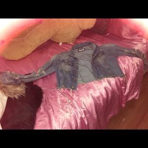 distressed tight jean jacket light